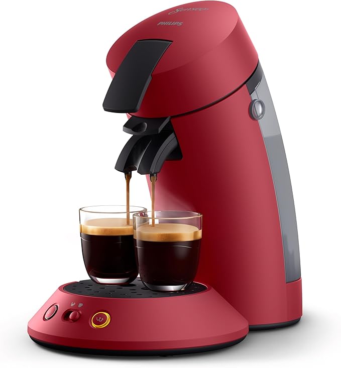 Philips SENSEO Original Plus Machine à Café à Dosettes – 1 ou 2 Tasses, Booster d’Arômes, Crème Plus, Intensité Réglable, Plastique Recyclé (CSA210/91)