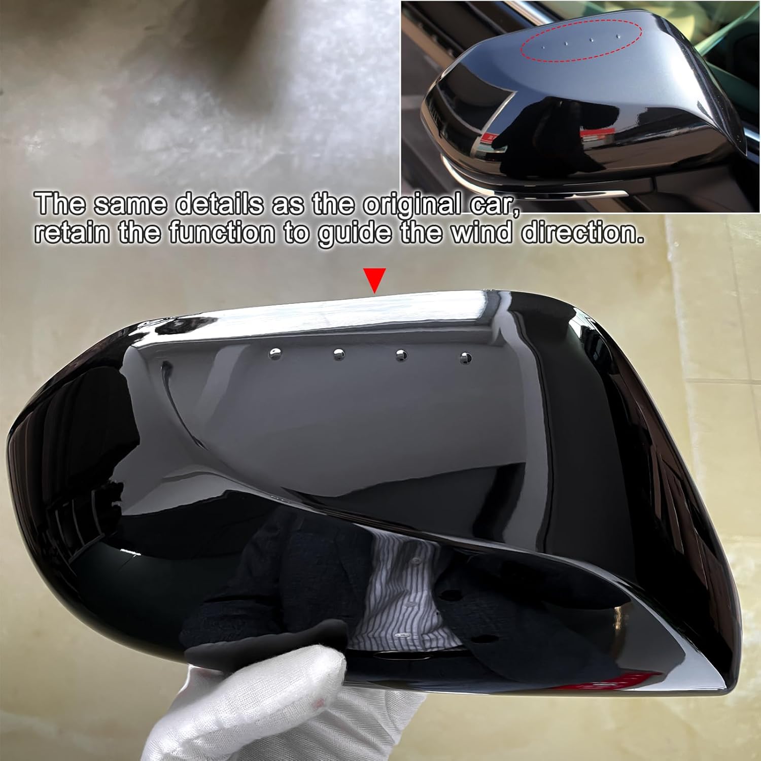 CKE Compatible with Toyota Camry 2026 2025 2024 2023 2022 2021 2020 2019 2018 Accessories Car Exterior Door Side Rearview Mirror Guard Cover Trim Caps -Glossy Black