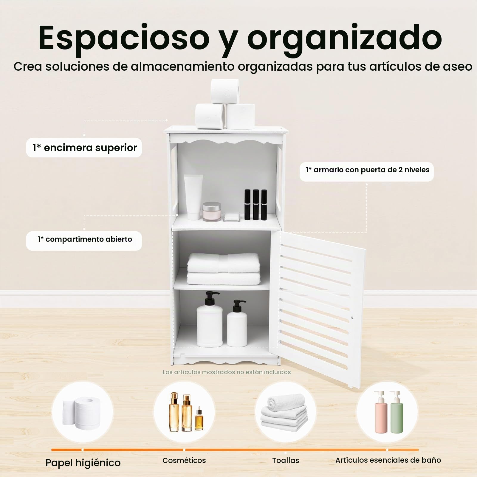 SHZICMY Armario de Baño Estrecho PVC Blanco con Puerta 37,6 x 28 x 79,8 cm