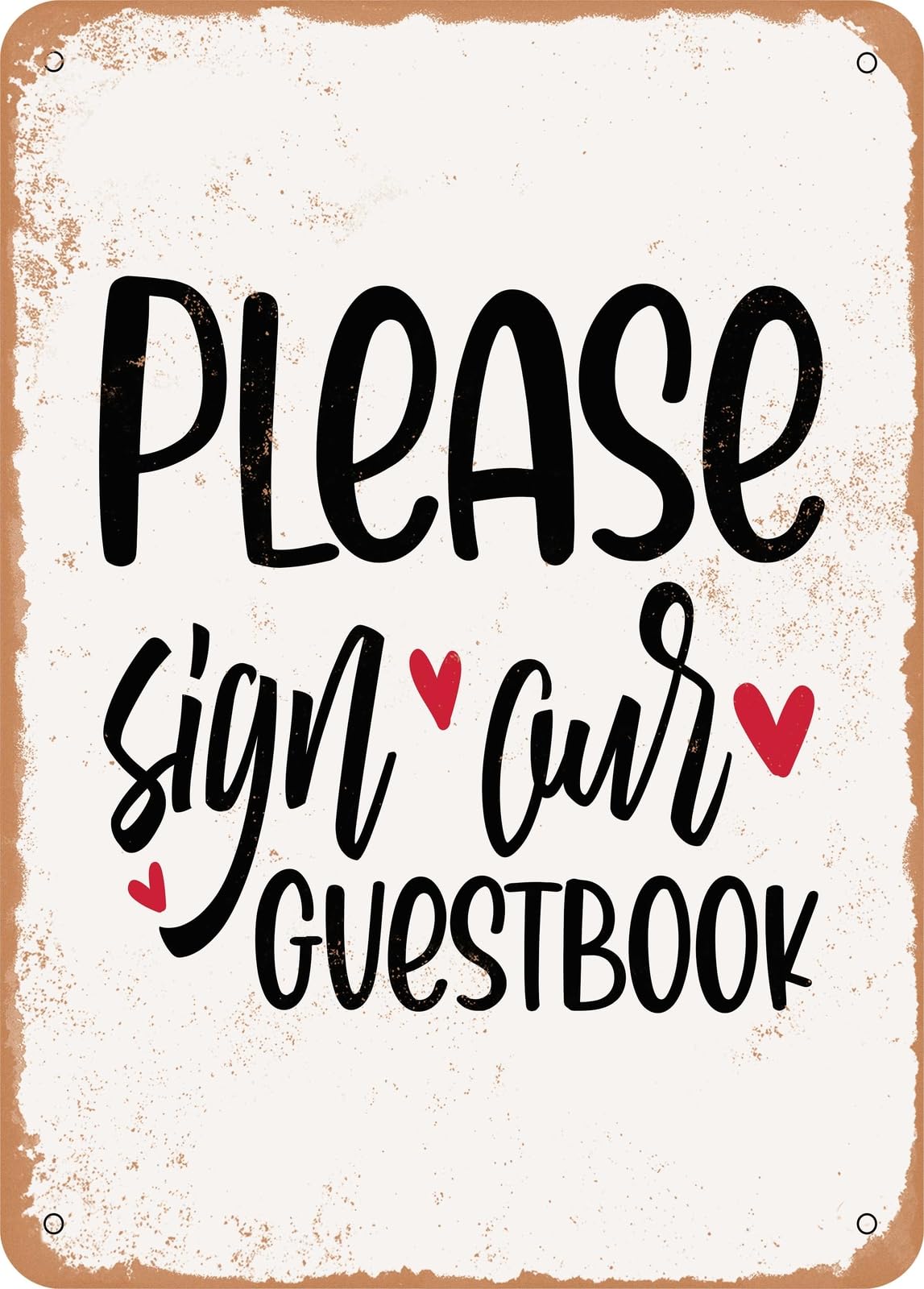 Metal Sign - Please Sign Our Guestbook - 2 - Vintage Rusty Look home decor