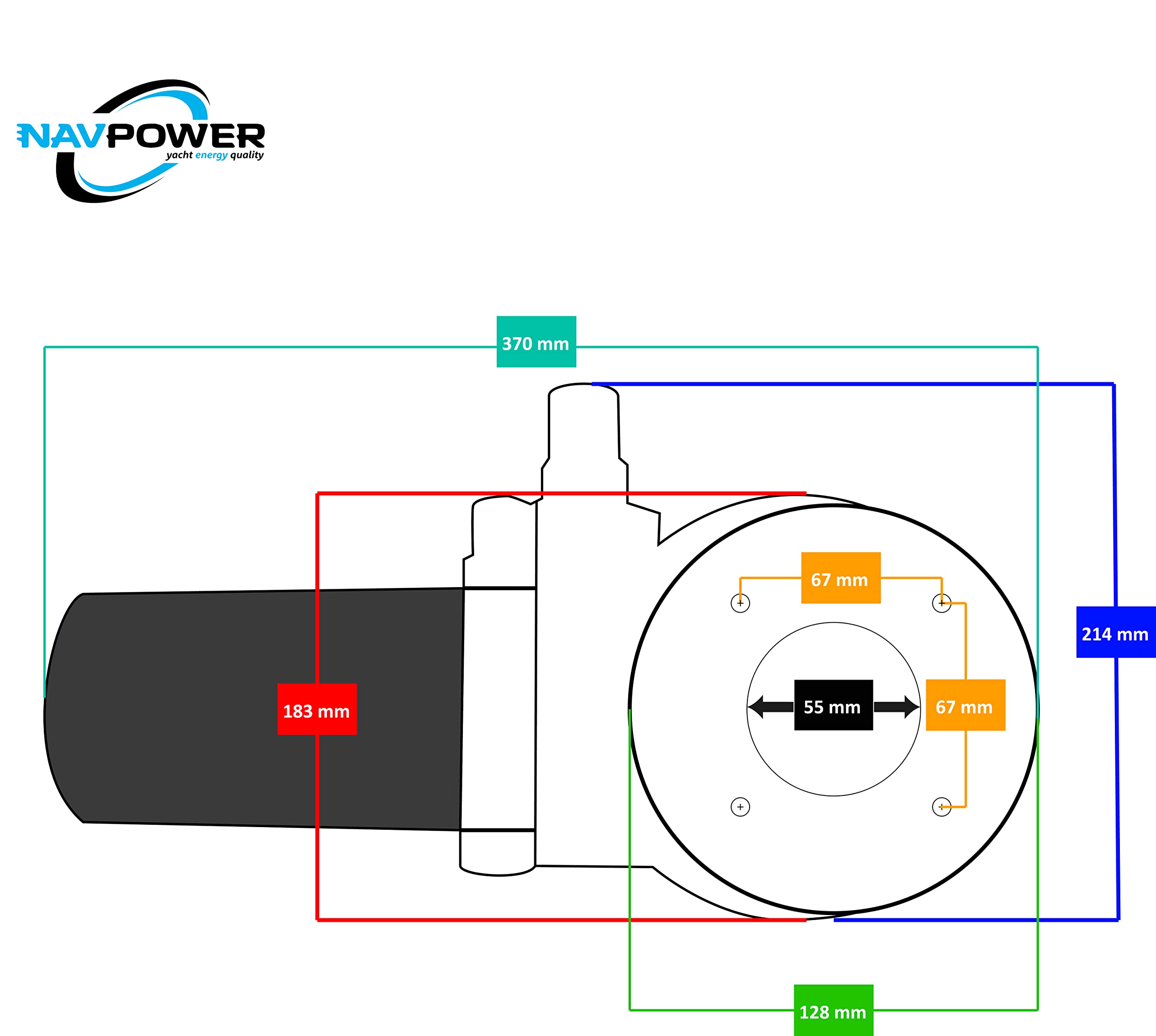 Navpower - Kit de transformación para Inodoro Universal de 12 V – Kit de conversión de Inodoro Manual a eléctrico – Barco Inflable Vela Caravana