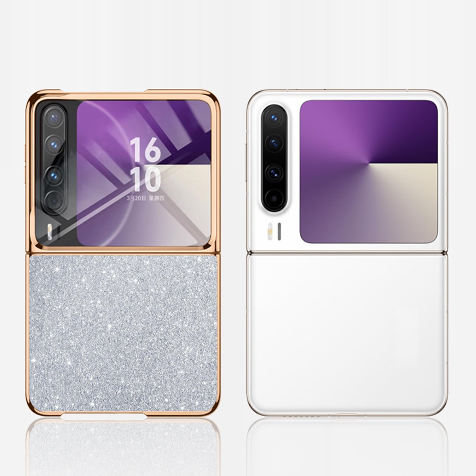 Ultrafina Carcasa para Huawei Pura X, Lujo Ligero Galvanoplastia Funda Protección de Cámara Anti-Arañazos Cuero Estuche,Oro,Pura X