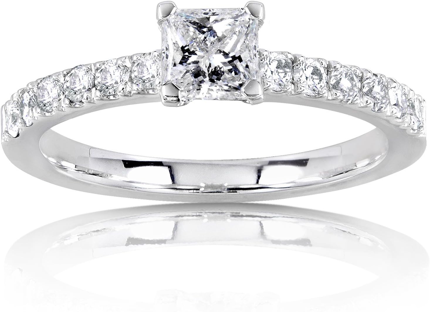 Kobelli Diamond Engagement Ring 3/5 Carat (ctw) in 14K White Gold