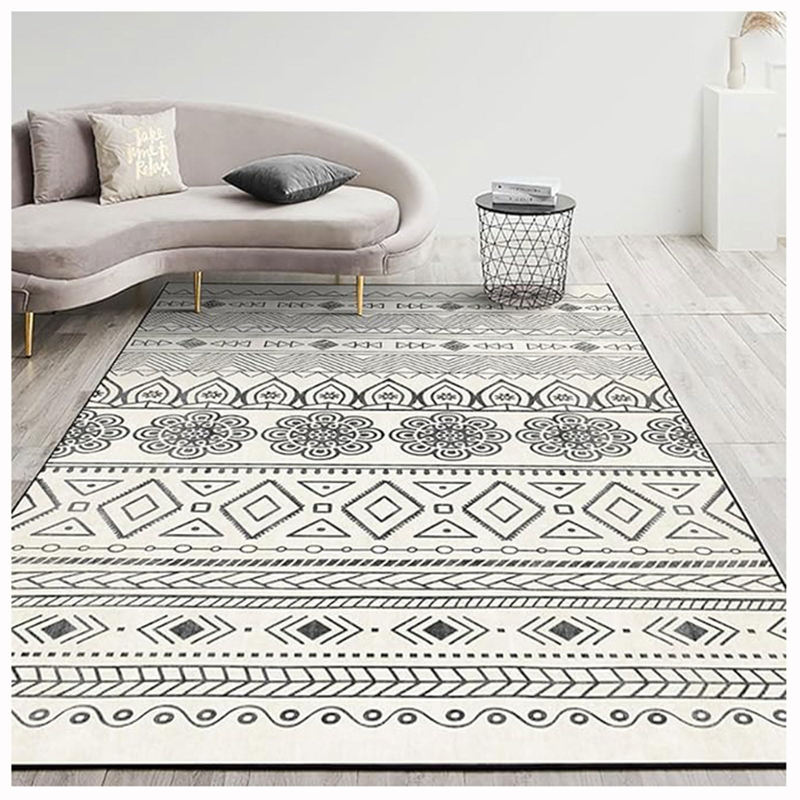 ZTGL Dywan ogrodowy na patio zmywalny, dywaniki ogrodowe antypoślizgowe, mata piknikowa do kampera, dywaniki do sypialni i salonu geometryczne,L,200x300cm