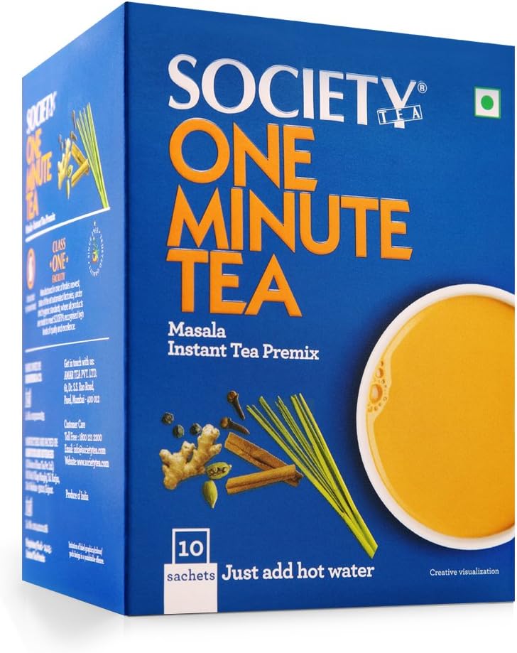 Society One Minute Tea Premix - Masala Flavour, 10 Sachets