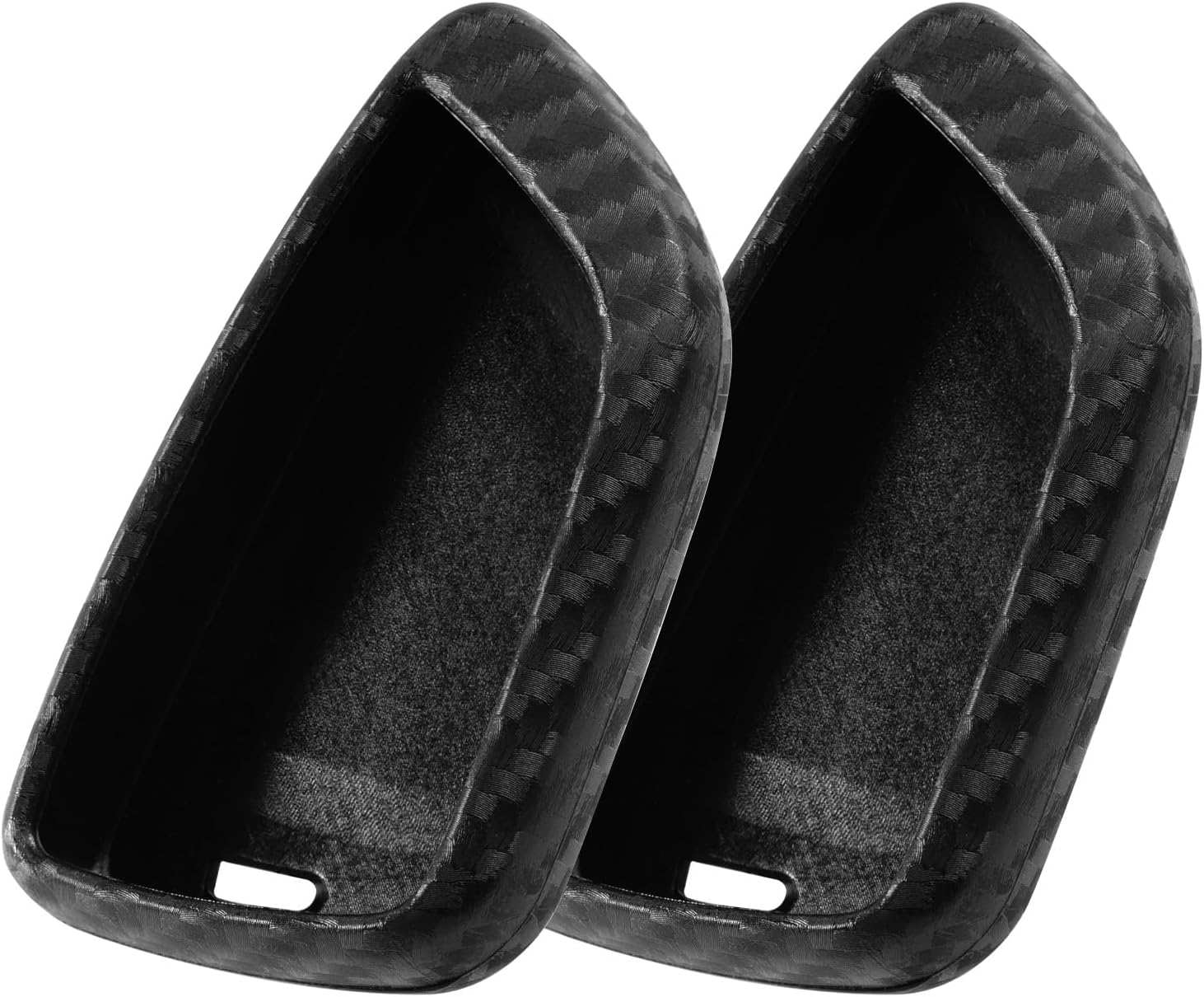 2 Pack Carbon Fiber Silicone Key Fob Covers - BMW Series 7, X Series Universal Button Keyless Entry Remotes