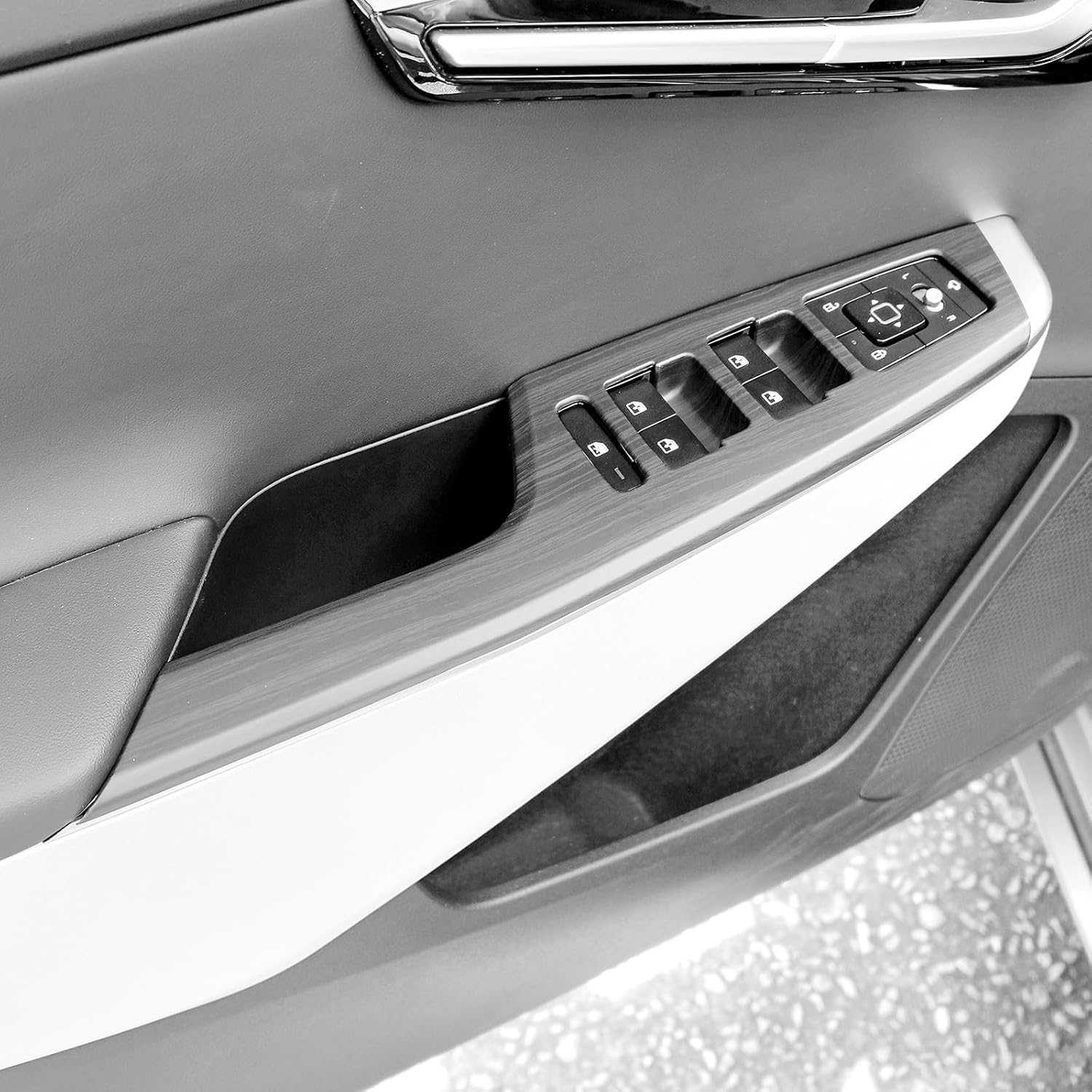 YOUTOOCAR Window Switch Panel Trim Covers Compatible with Kia EV6 2022-2026 Accessories (Wood Grain)