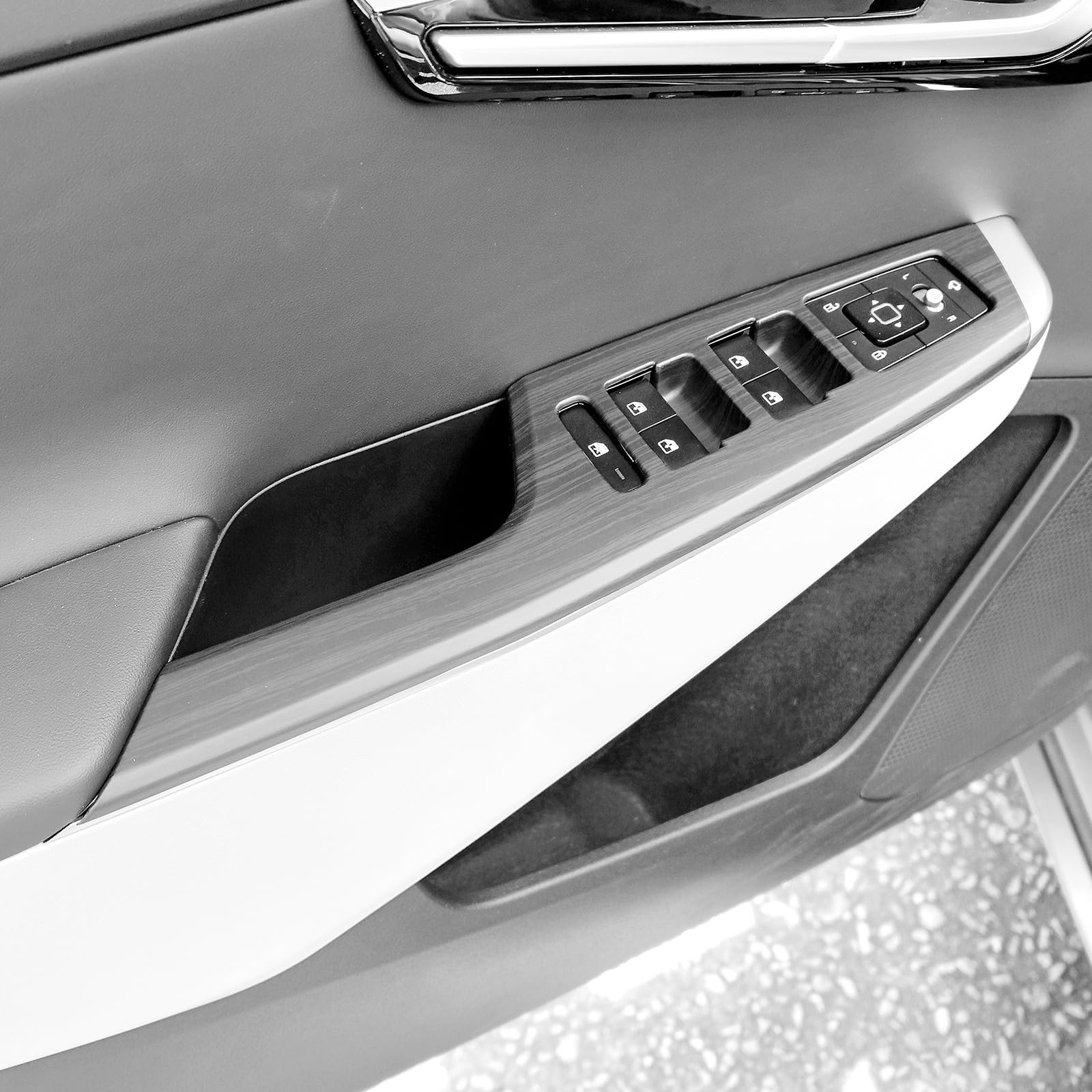 YOUTOOCAR Window Switch Panel Trim Covers Compatible with Kia EV6 2022-2025 Accessories (Wood Grain)