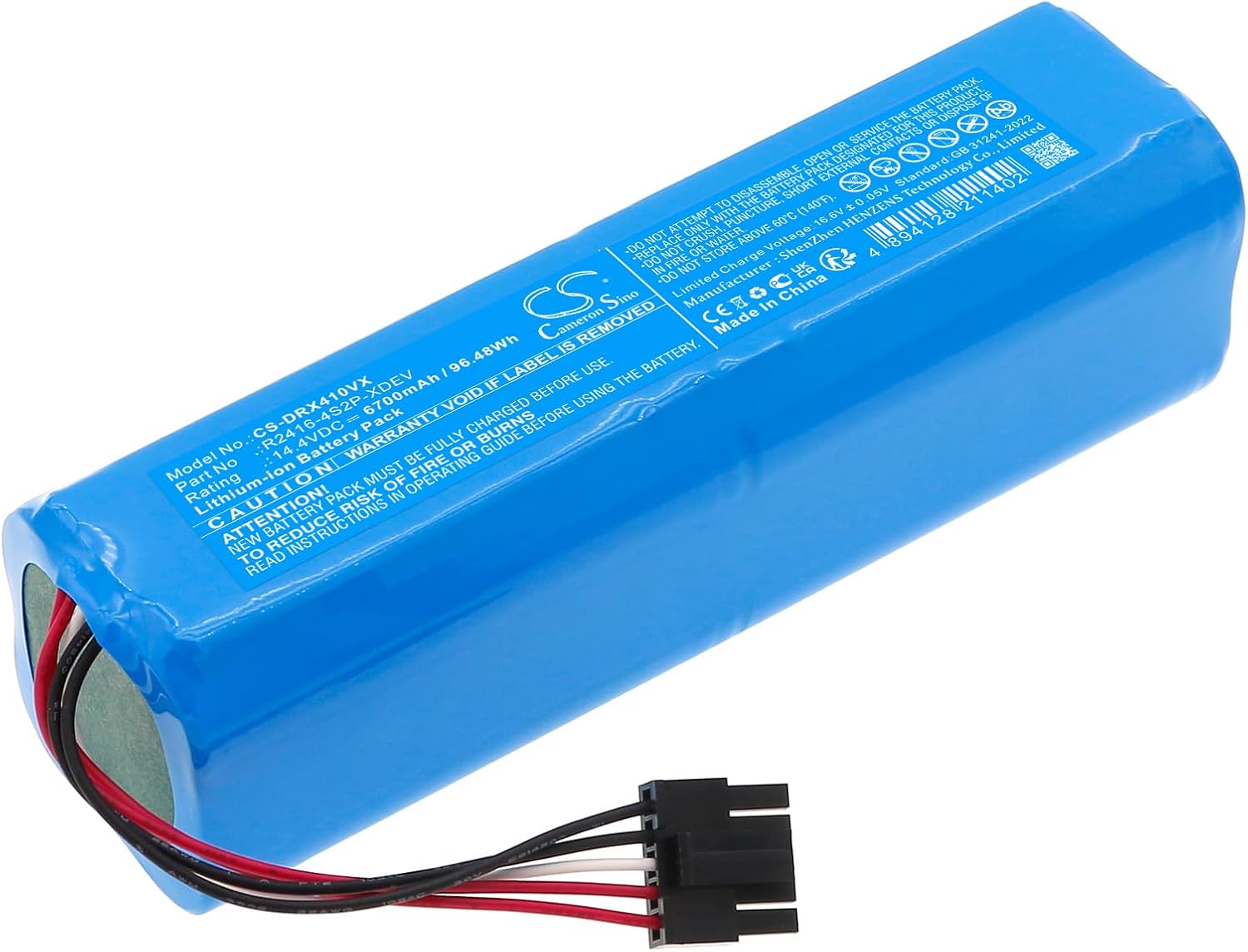 CS Cameron Sino 6700mAh / 96.48Wh Replacement Battery for Dreame ‎RLX73CE, X40 Master, R2416-4S2P-XDEV