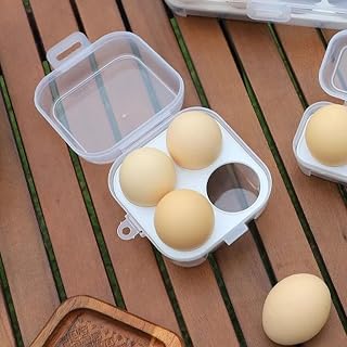1PCS Portable Eggs Box Case Shockproof Egg Holder Kitchen Container Case Transparent Kitchen Organizer for Outdoor Camping (Four-grid (about 9.5 * 6.5 * 6.5cm))