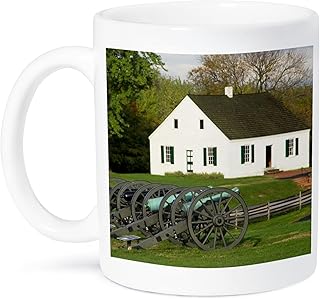 3dRose Dunker Church and Cannons at the Antietam National Battlefield, Sharpsburg 11oz Mug