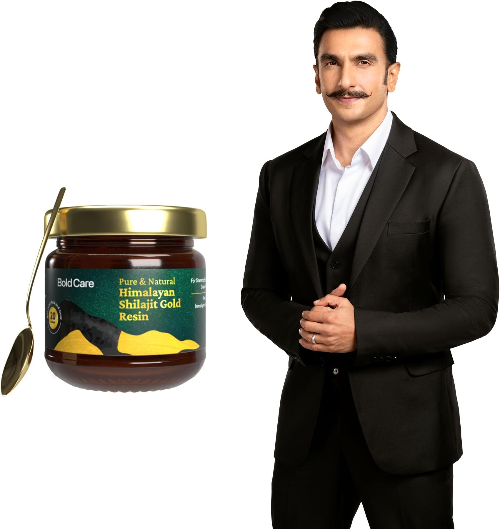 Bold Care 100% Pure Himalayan Shilajit 24K Gold Resin (20gms) with 80+ Effective Minerals and 75% Fulvic Acid | Helps with stamina, metabolism & muscle recovery | Original Shilajeet