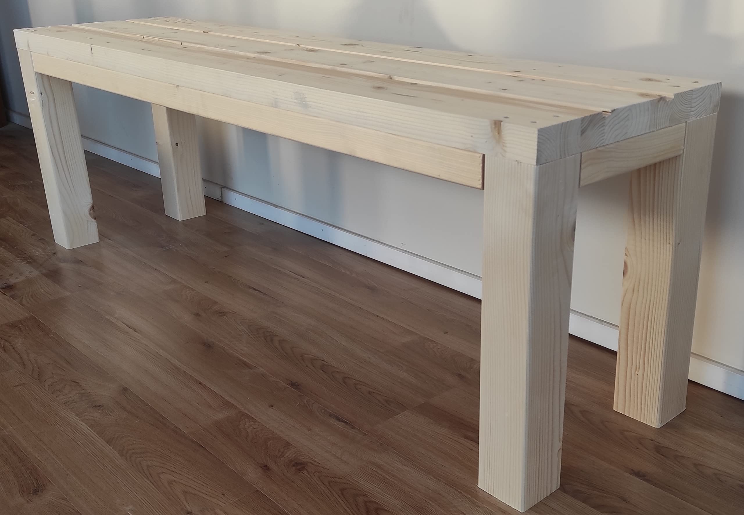 TOTAL WOOD 2012, Banco de Madera de Abeto Natural, Modelo Classico, Elemento de decoración, Asiento de Madera, Ideal para Interior y Exterior, también a Medida (150x38,5x50)