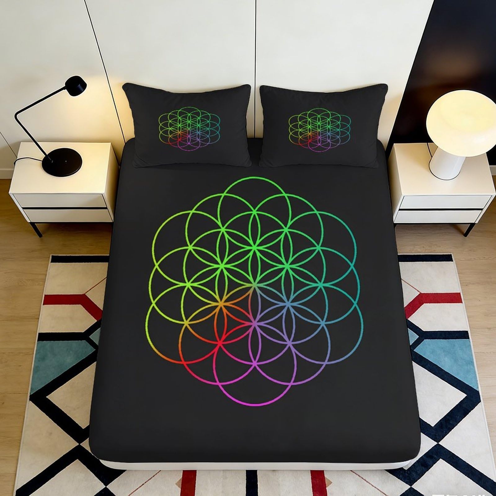 3D Printed Panda Fitted Sheet Microfiber Deep Pocket Non-Slip Bedroom Bedding Panda Mattress Fitted Cover for Adults Teens 180x200x25cm