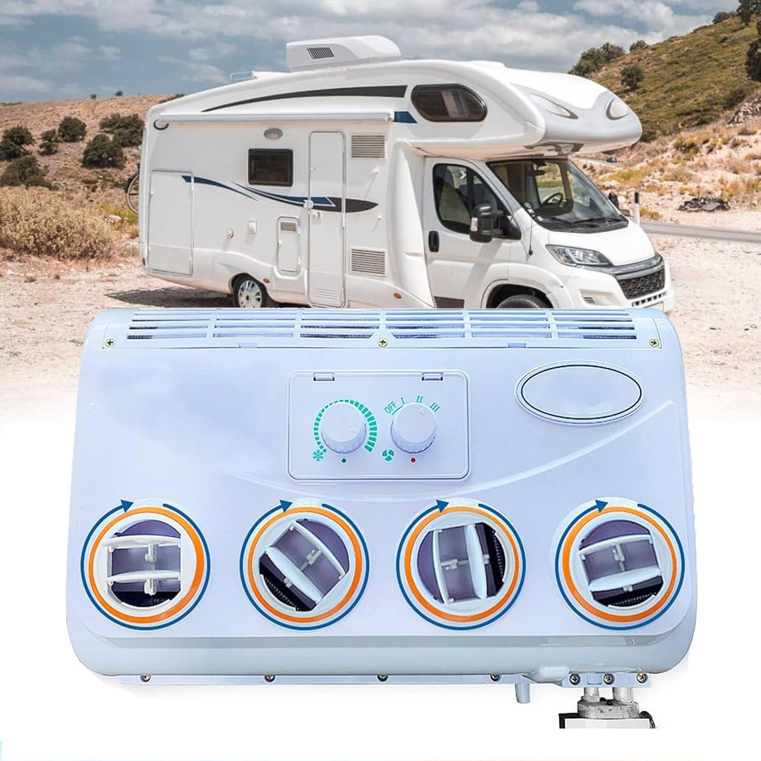 Samochodowy elektryczny klimatyzator dachowy Rv, klimatyzator dachowy 12 V / 24 V, klimatyzator RV, do kampera/ciężarówki/koparki/pojazdu inżynieryjnego,12V