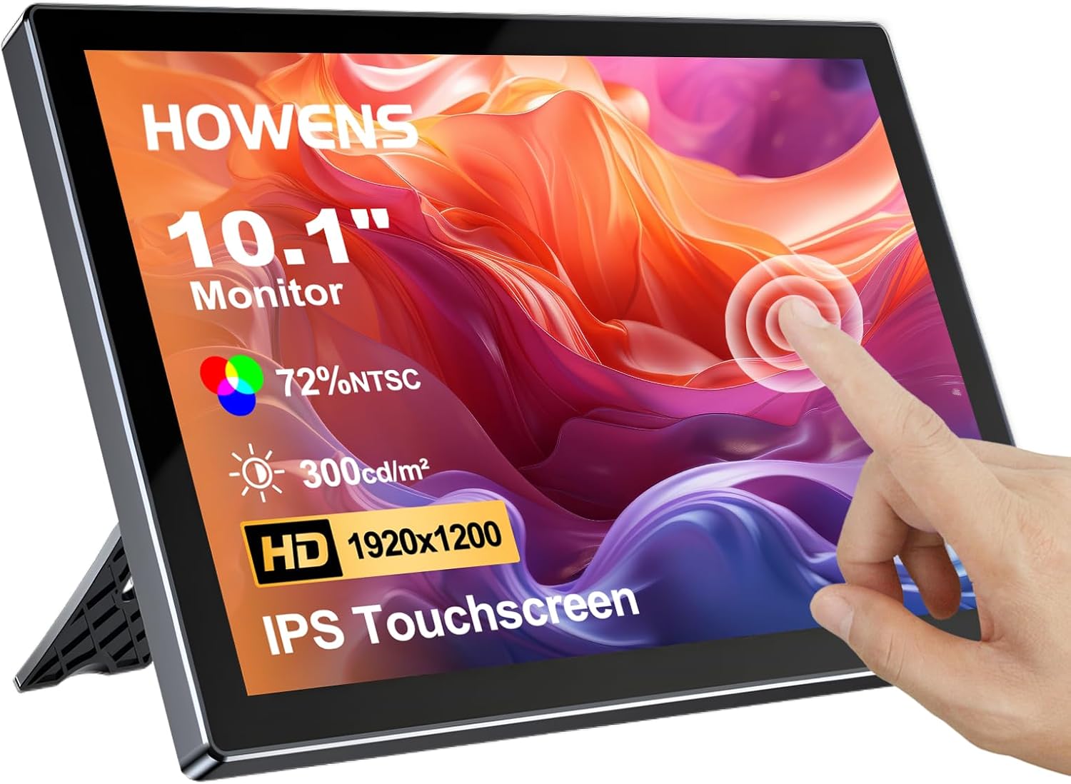 10.1-inch Touchscreen Monitor, HDMI 1920×1200 60hz 16:9 IPS Laptop Monitor Compatible with R Pi 5/4/3/2 Windows 10/8/7 macOS Supports Standard VESA