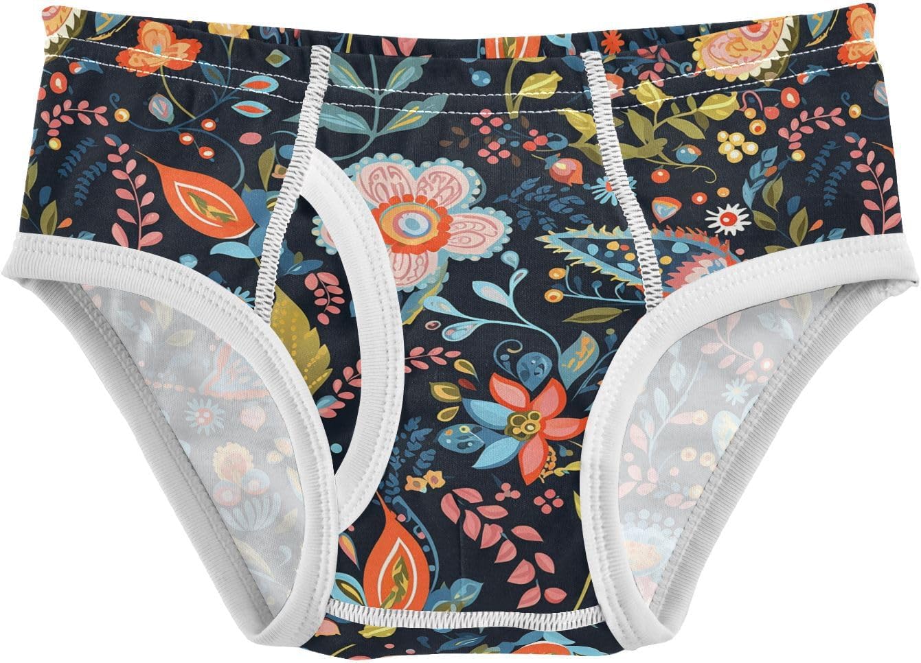 visesunny Boys Potty Training Underwear Bohemian Floral Pattern Breathe Cotton Briefs Size 2T-8Y for Toddler
