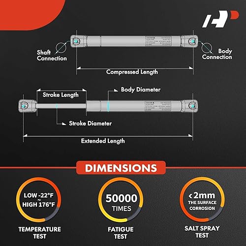 Miniatura 7 de A-Premium Soporte de elevación de capó delantero compatible con Buick Lacrosse 2005-2007 Sedan 2-PC Set