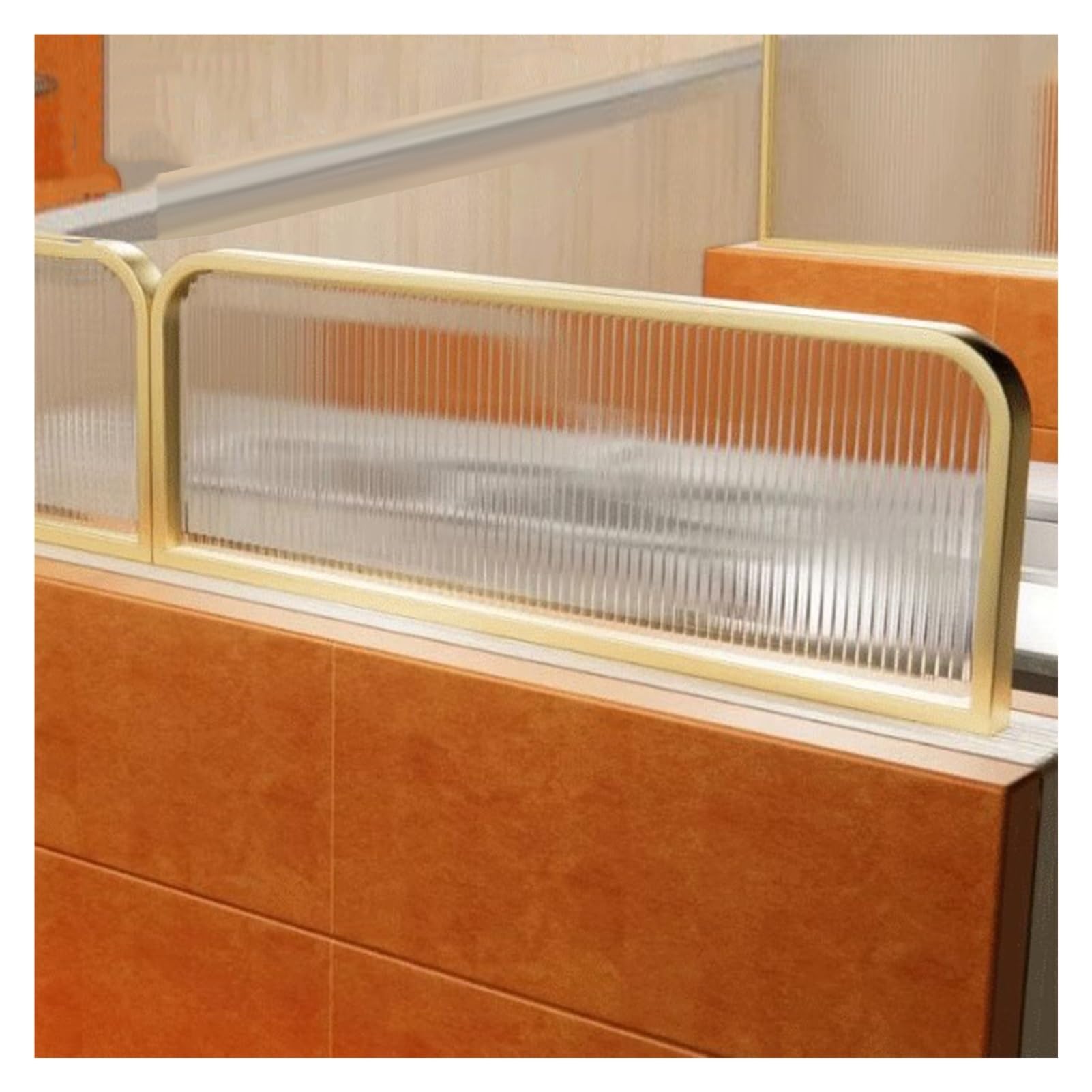 Gdmdpte Gold-A Dividers For Dining Areas, Ironwork Restaurant Decorative Partitions, Striped Matte Glass Hot Pot Countertop Desk Divider, 30/50Cm Low Fence (Color : Size : 30X70cm)