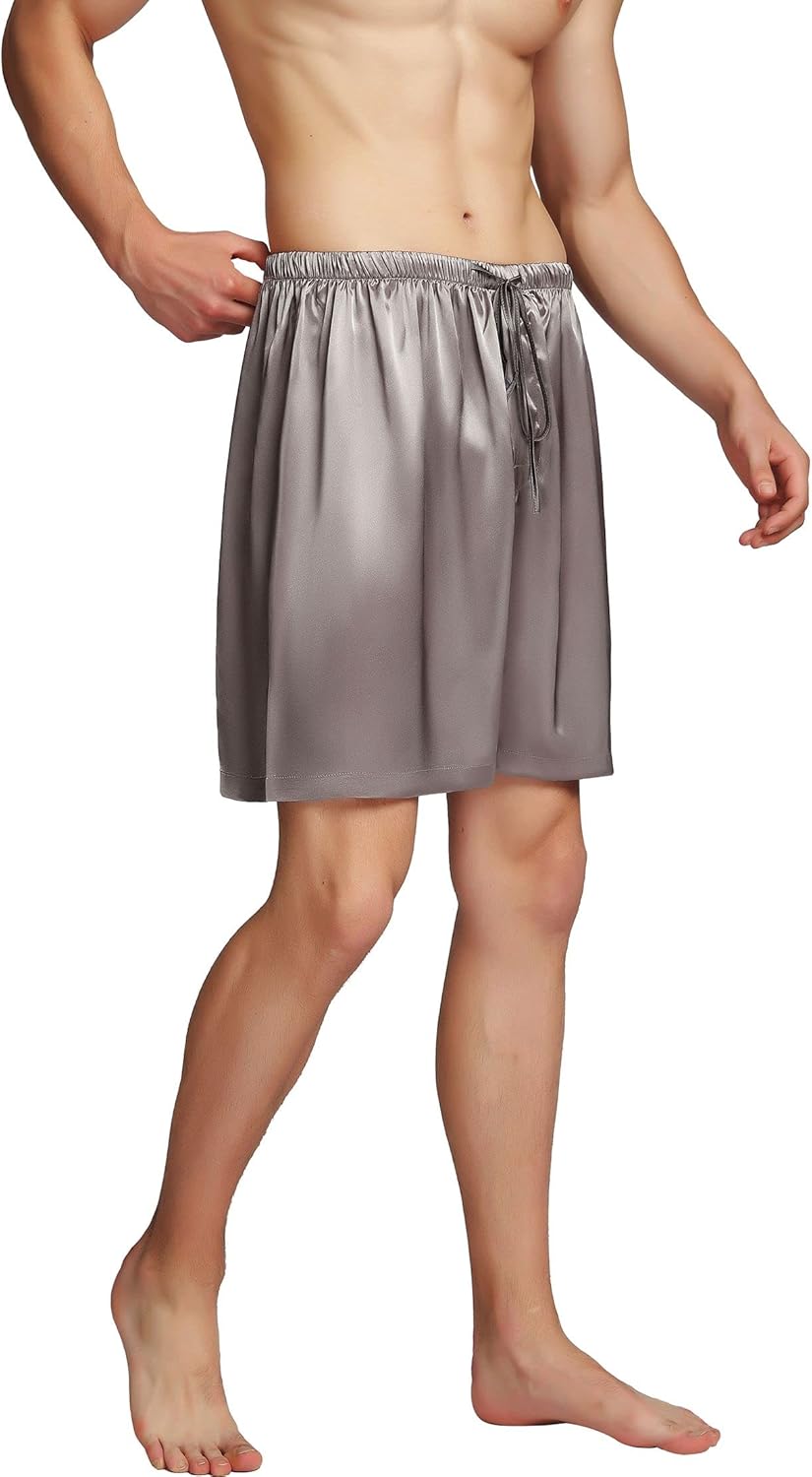 SIHA Men's Satin Pajama Boxer Shorts with Elastic Waistband, Pants S-4XL - Image 2