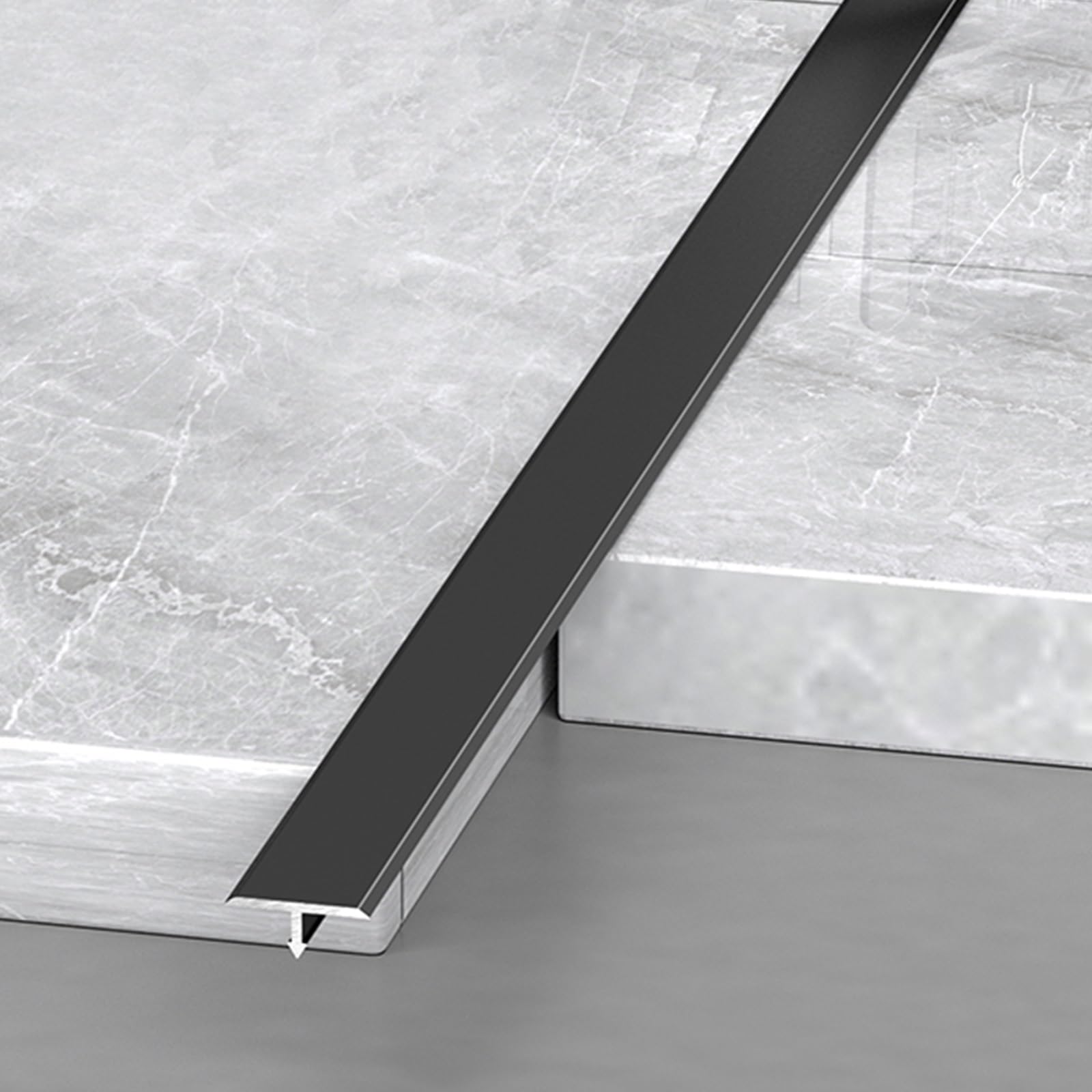T-Sd Metalowa listwa rozdzielająca podłogowa, do płytek winylowych, laminowanych płytek i drewna, łatwe cięcie i wkładanie, 1,3 cm szerokości, 112 cm długości, idealna do progów drzwi i flo G