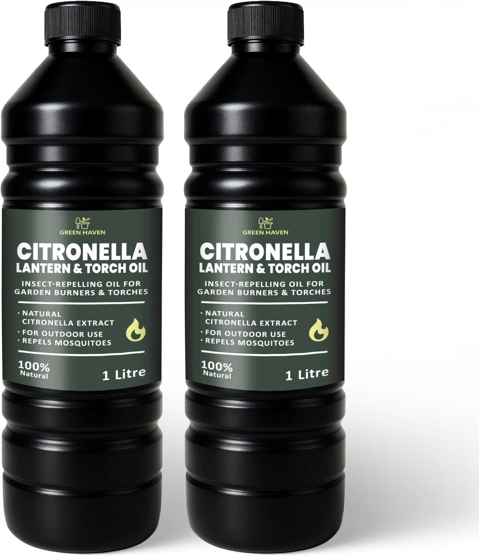 CUQOO 1L Scented Citronella Oil for Garden Burners - 2 Pack Insect-Repelling Torch & Lantern Oil Outdoor Use, Garden Citronella for Tiki Torches, Burners & Lamps, Patios, BBQs, Camping