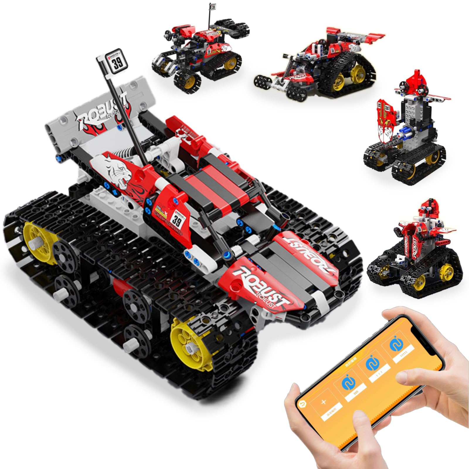 5 in 1 STEM Robot Building Kit,410 PCS Blocks RC Robot/Tracked Car/Tank for Kids Ages 8-12 Science Learning, DIY Educate Gift Set for 6 7 9 10 11 13 Years Old for Boys & Girls