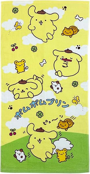 サンリオキャラクターズ ポムポムプリン バスタオル 1枚 60×120cm 綿100% ゆるぽっぷ - 1