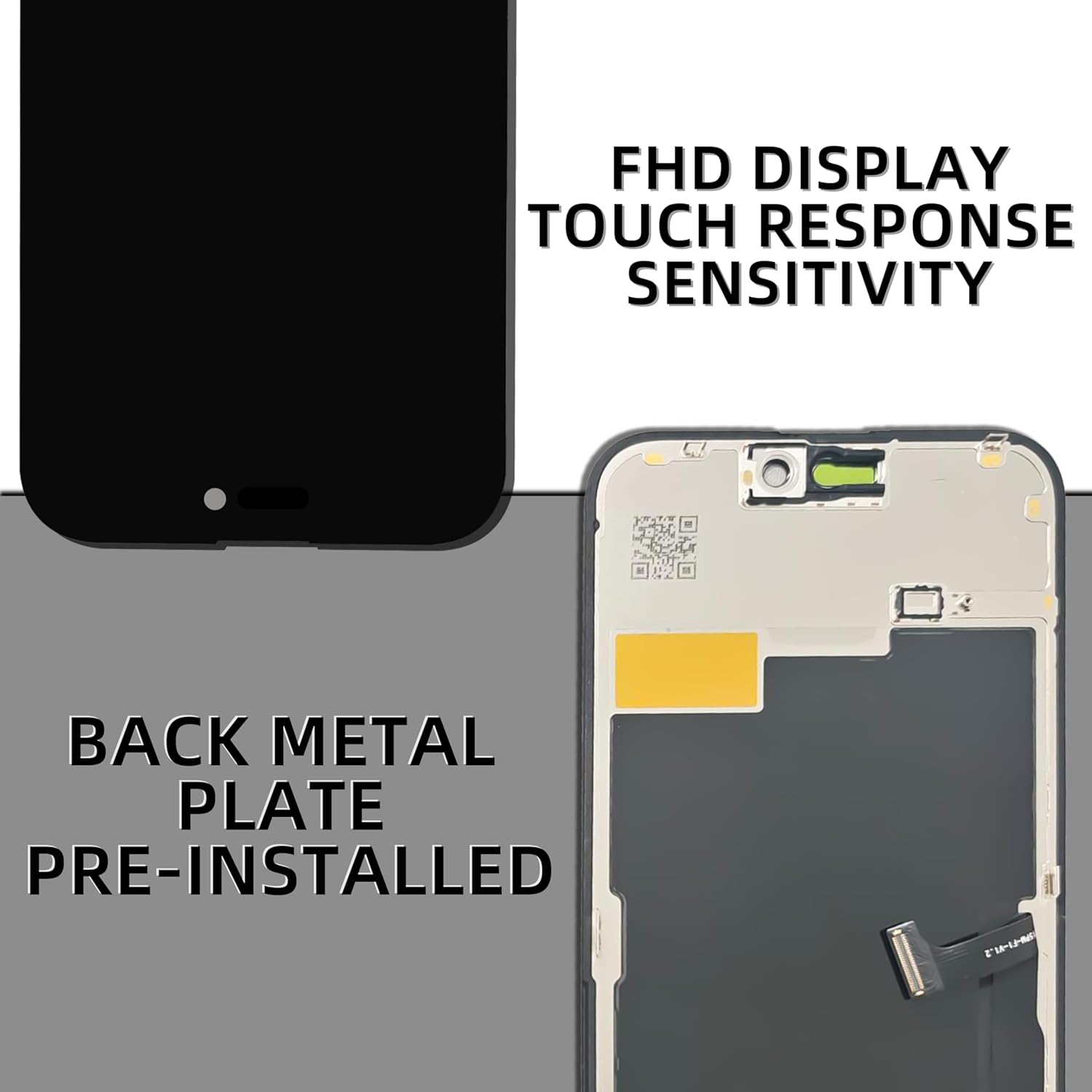 for iPhone 15 Pro Max 6.7" LCD Screen Replacement Kit with 3D Touch Digitizer Assembly | Repair Tools & Screen Protector Kit Includes Adhesive & Tools (A2849, A3105, A3106, A3108)
