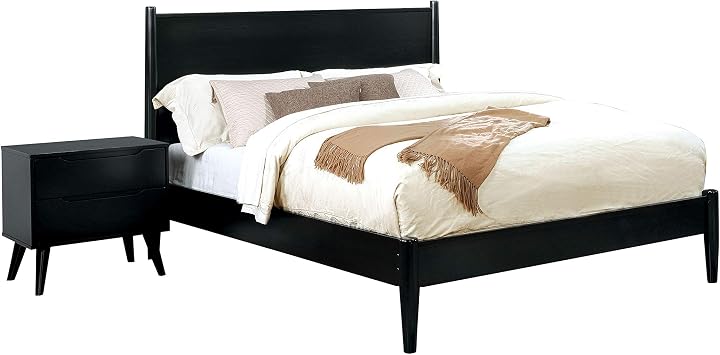 24/7 Shop at Home Chopard Contemporary Wood Bedroom Set, 2-Piece Queen Bedroom Set, Black