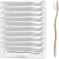 Terra & Co. Gentle Green 10-Pack Plastic-Free Toothbrushes - Soft Bristles for Sensitive Teeth, BPA-Free Plant-Based, Eco-Friendly Travel Ready