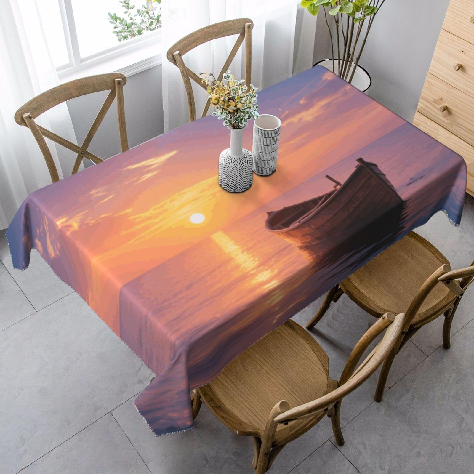 Ocean After Storm Rectangle Tablecloth 35x55 Inch, Washable Reusable Farmhouse Table Cloths Wrinkle Free And Spillproof Kitchen Dinning Table Cover For Party Wedding Picnic Home Decor Tablecloths