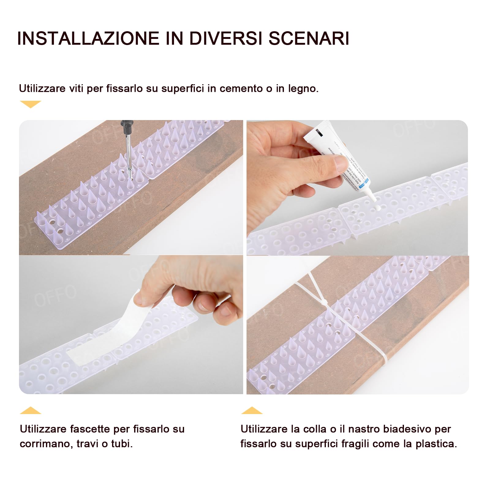 OFFO Dissuasori Piccioni, Spuntoni per Piccioni 7,5m,Piccioni Dissuasori Balcone,Dissuasore per Piccioni per Balconi, Tetti, Finestre e Recinzioni, Trasparente