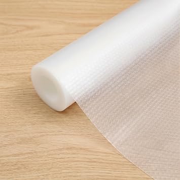 1 Rolls Shelf Liners for Cabinets 12"x196" 1 Pack Clear, 100% EVA Waterproof Kitchen Drawer Liner, Shelf Liners for Kitchen Cabinets Non-Adhesive