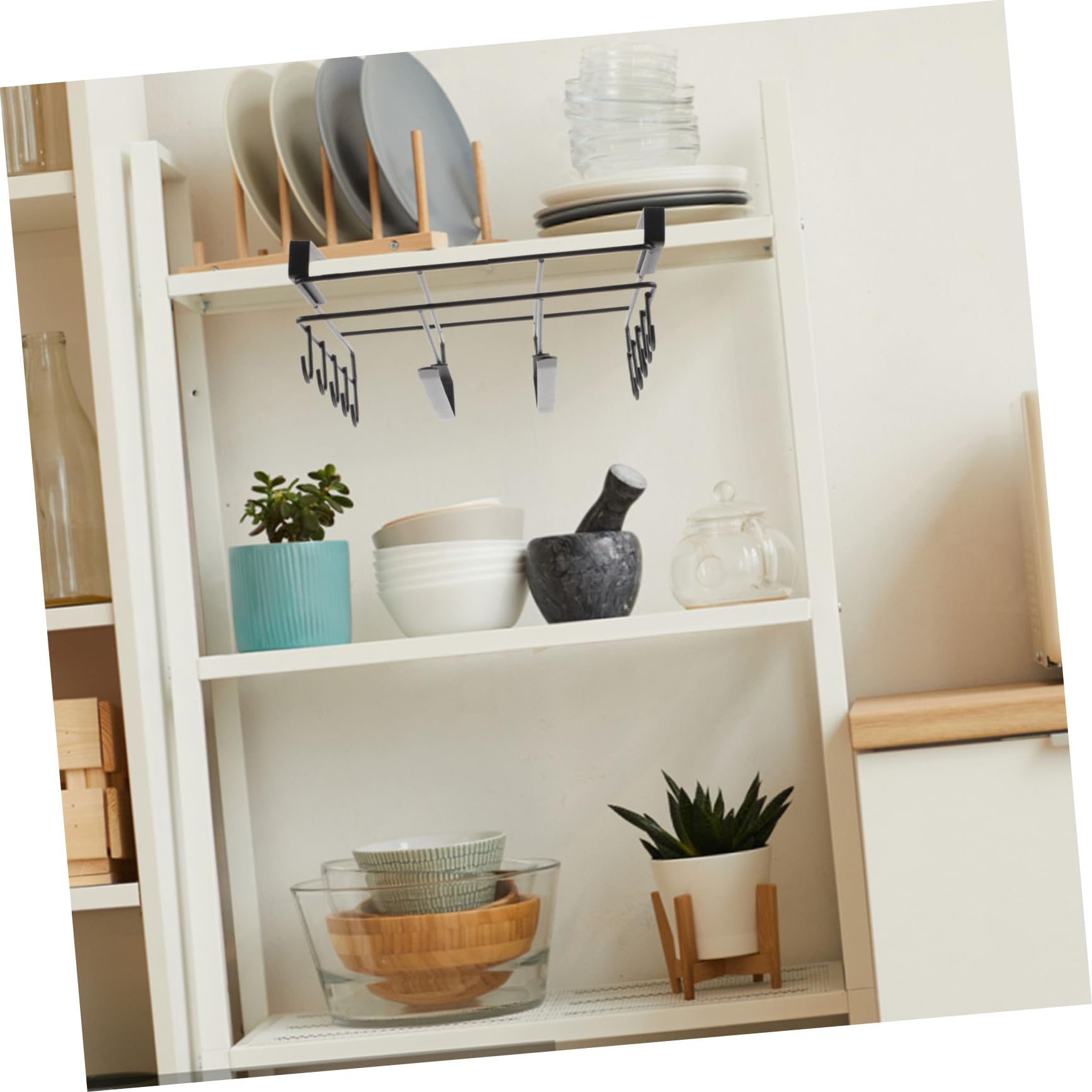 Garneck Mensola Portaoggetti da Cucina in Acciaio al Antiscivolo e Facile da Pulire Design Semplice e Angoli Arrotondati per Riporre Coperchi di e Tazze