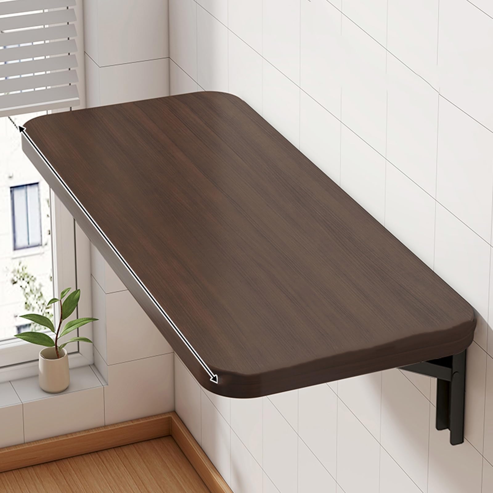 Klappbarer Wandschreibtisch, an der Wand montierter Klapptisch für kleine Räume, kleiner Holzschreibtisch für die Küche im Büro, für den Balkon, die Büroküche, die Waschküche zu Hause (B, 40 x 100 cm)