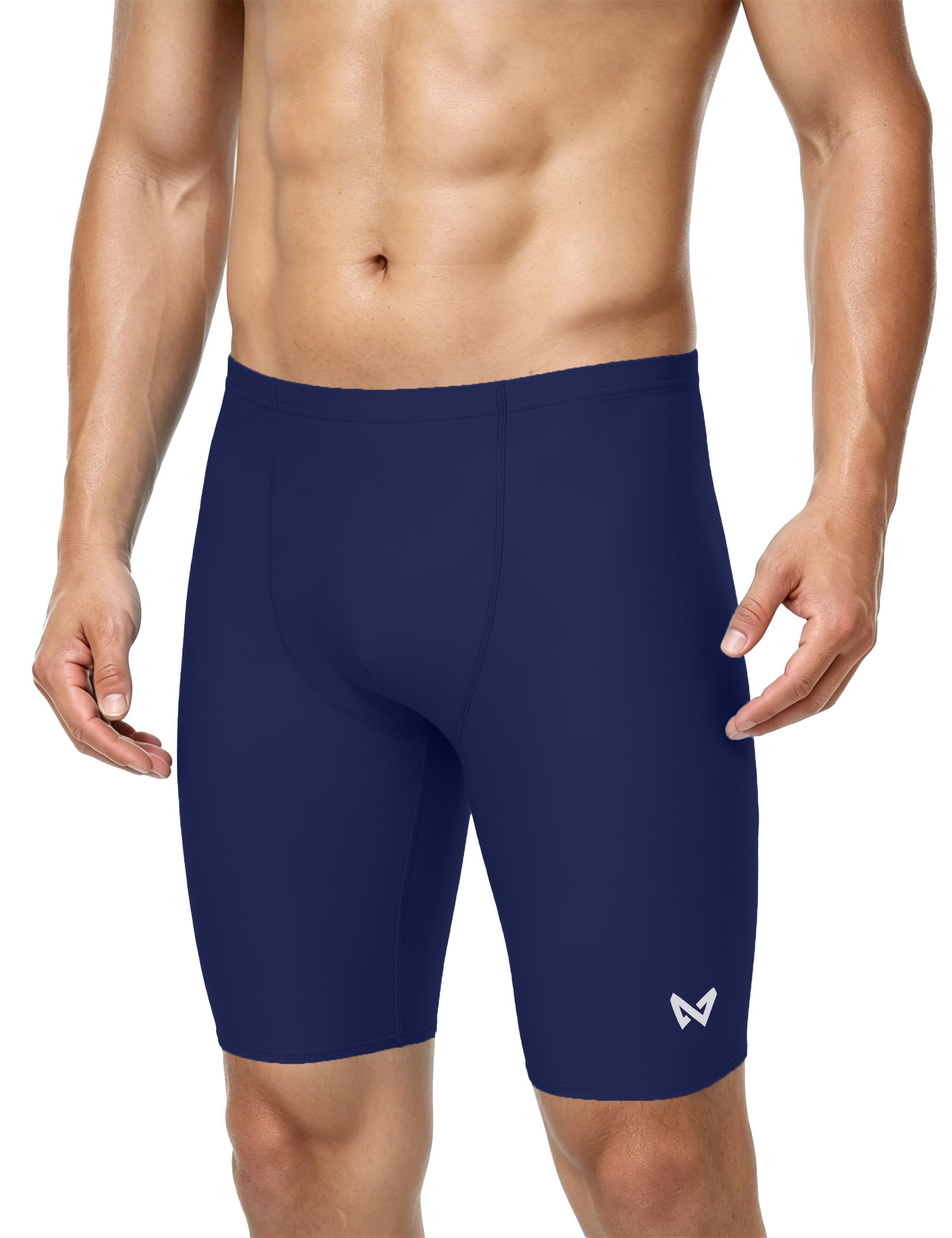 Herren Schwimmhose Jammer, chlorresistente und gefütterte Badehose, Wettkampf-Schwimmshorts mit Kordelzug, UPF 50+