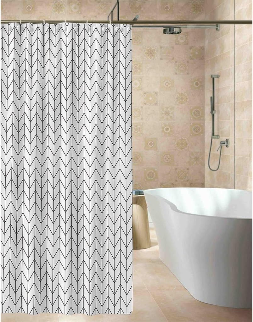 Shower Liner Shower Curtain Bath Shower Curtain Thickened Polyester Waterproof Shower Curtain Bathroom Partition Curtain Home Shower Curtain With Hook Suitable for Bathroom ( Size : W120xH180cm ) ( )