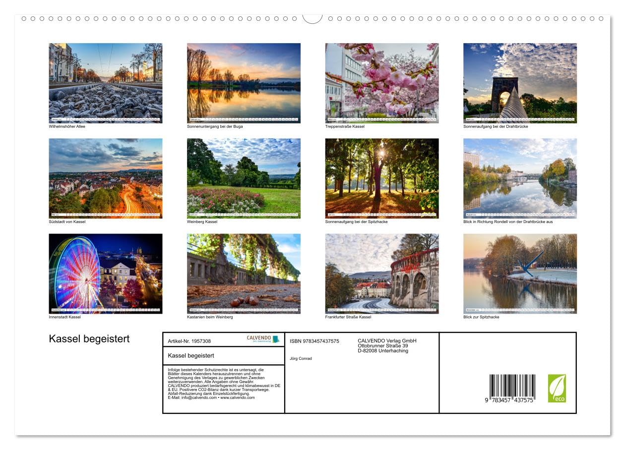 Kassel begeistert (hochwertiger Premium Wandkalender 2026 DIN A2 quer), Kunstdruck in Hochglanz: Kassel und seine schönen Ecken (CALVENDO Orte)