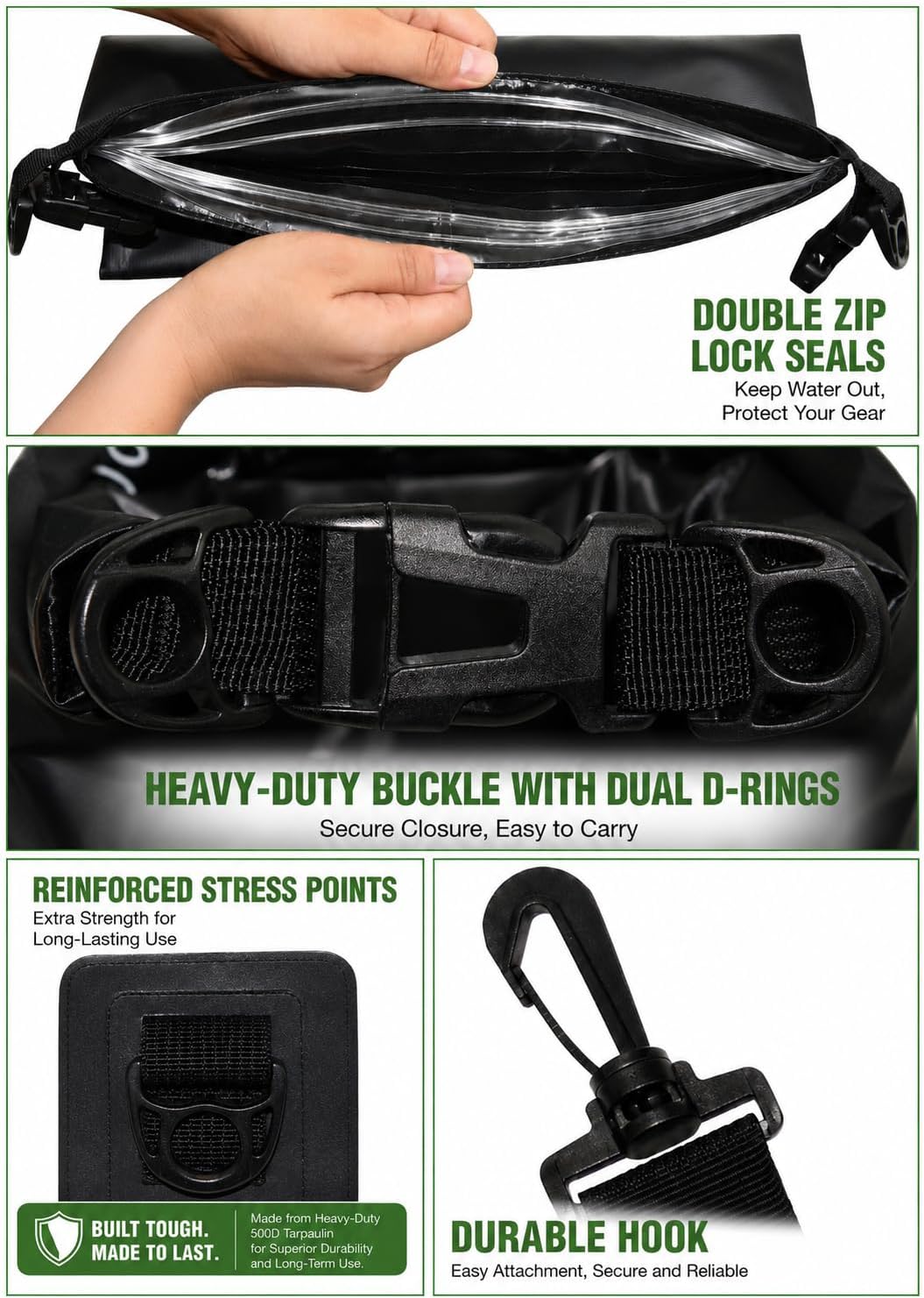 Freegrace Waterproof Dry Bag with Double Zip-Lock, Fanny Pack & Phone Case image 3