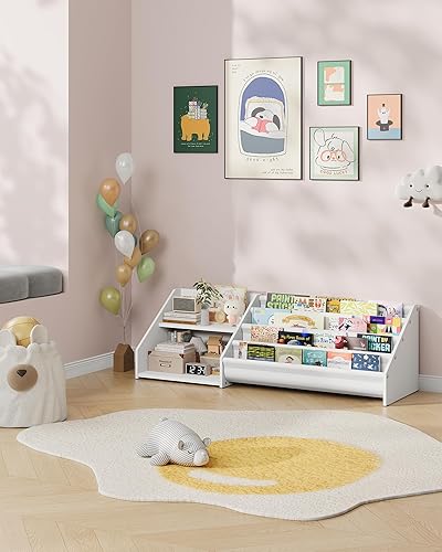 Miniatura 7 de Estantería infantil y almacenamiento de juguetes, estante para libros para niños pequeños con 2 estantes abiertos y estante de 4 niveles, para