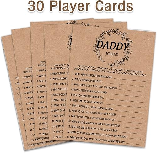 Miniatura 3 de Juego de bromas de papi, tarjetas de juego de baby shower, papel kraft rústico para niños o niñas neutros de género, suministros de fiesta de baby