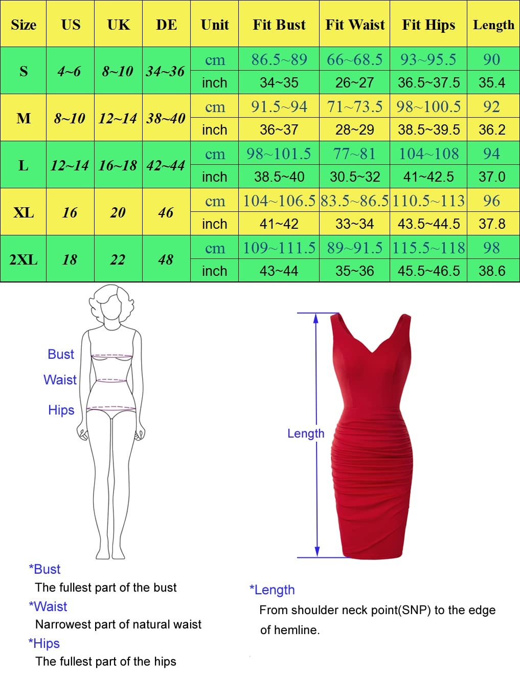Vestito Abito Dress Donna Abiti da Donna Abito A Tubino Plissettato Senza Maniche Scollo A V U-Back Fianchi Avvolto Abito Formale Aderente Sexy Mini Lady