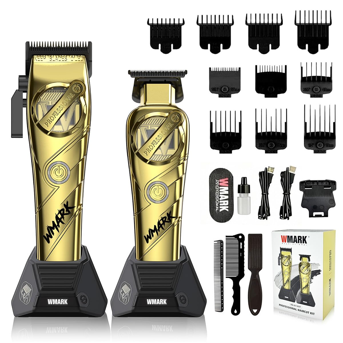 WMARK Hair Clippers for Men Professional Barber Clippers and Trimmers Set