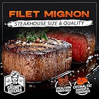 Vista 2 de Grumpy Butcher 6 Steaks Sampler Set Caja de regalo: 2 filetes grandes de filete mignon y 4 filetes de New York Strip - Calidad Prime Steakhouse