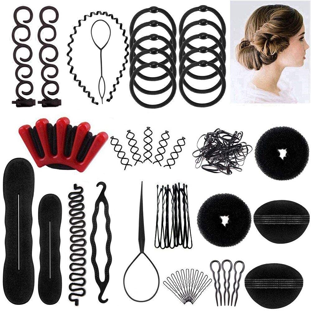 ORiTi Hair Styling Set, Hair Design Styling Tools Accessories DIY Hair Accessories Hair Modelling Tool Kit Hairdresser Kit Set (A25)