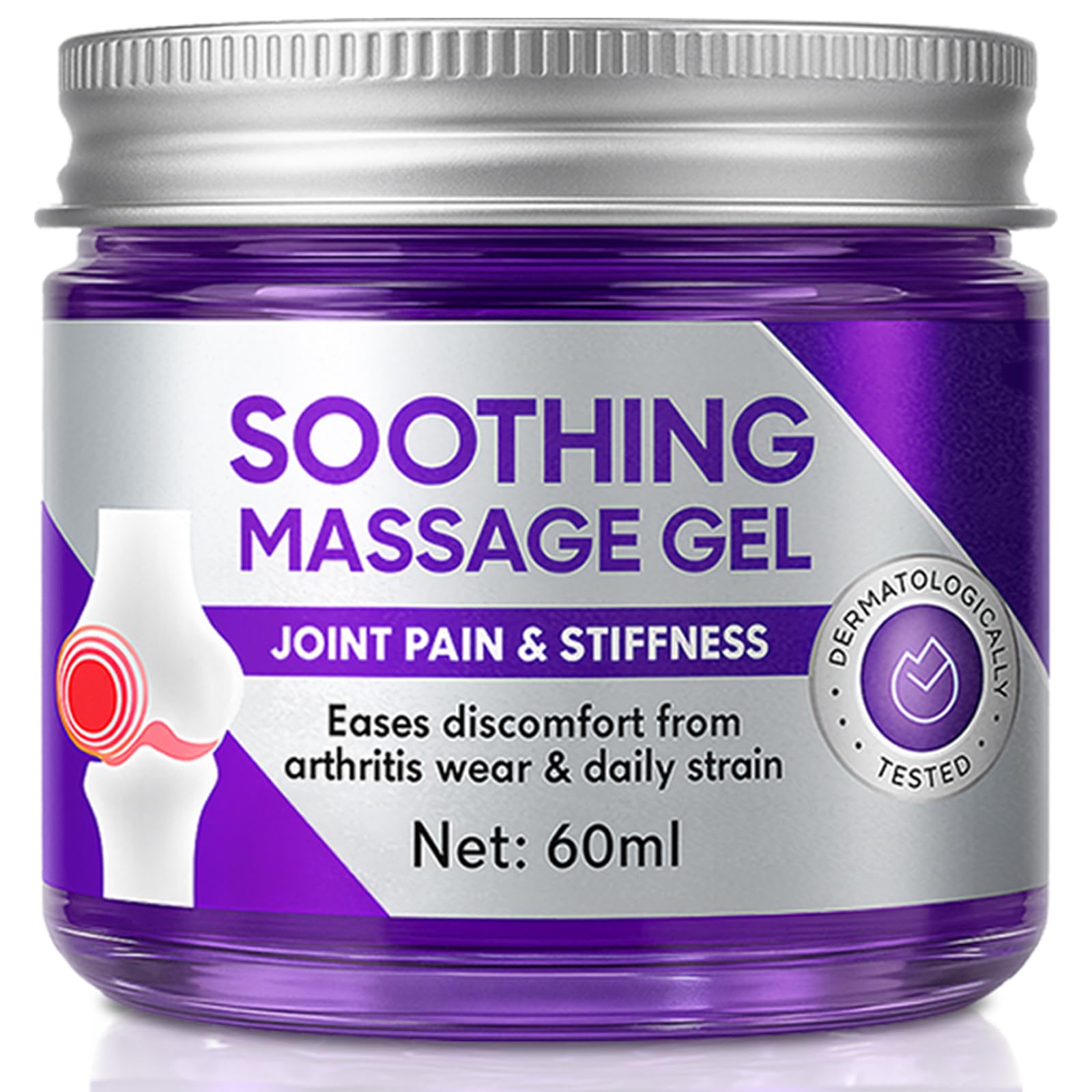 Gel de masaje calmante P en R li f, gel de masaje morado para rodillas, para molestias en las articulaciones, gel refrescante de máxima potencia y acción rápida para espalda, cuello, manos y rodillas, 60 ml