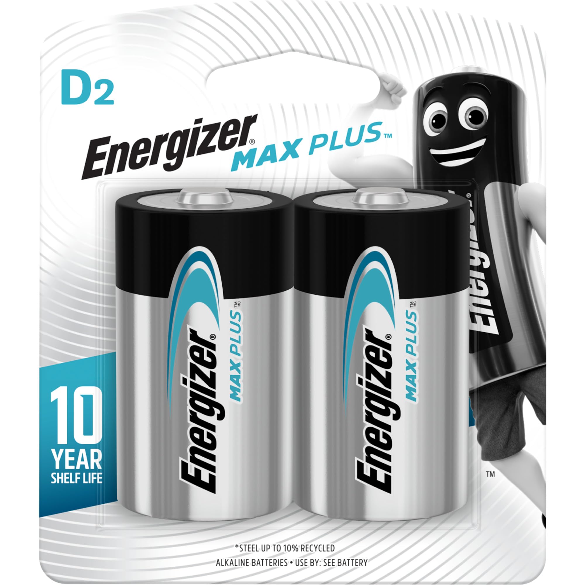 Energizer Max Plus Alkaline D Batteries - Pack Of 2
