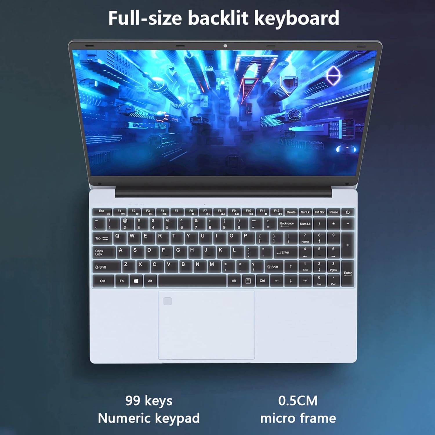 Laptop 15,6" Intel N5095 16/512 6000mAh RGB WINDOWS 11 PRO