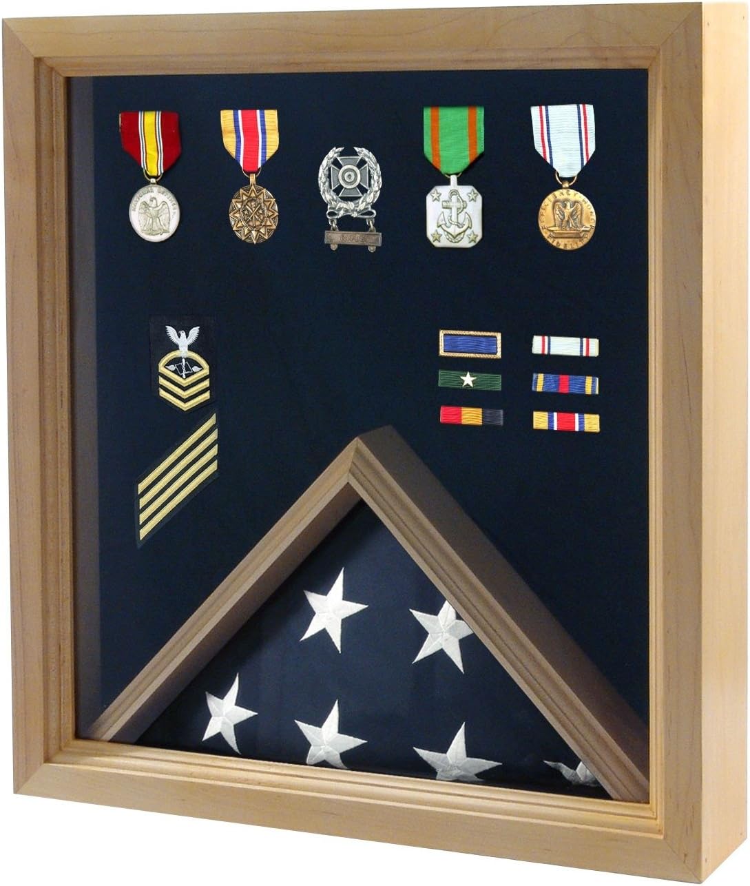 Flag and Medal Display Case - Military Shadow Box